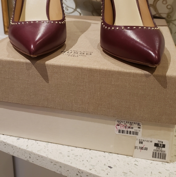 100% Authentic Francesco Russo Nappa Bordeaux Pump - Picture 9 of 13